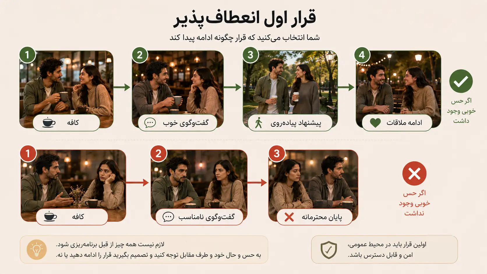 مدت مناسب و ادامه دادن اولین قرار